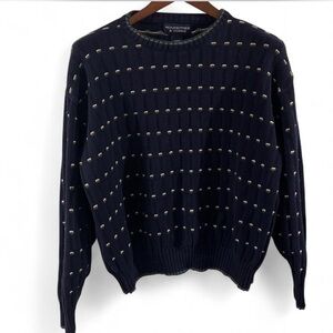Vintage Roundtree & Yorke Navy and Gold Crewneck Sweater Size Large